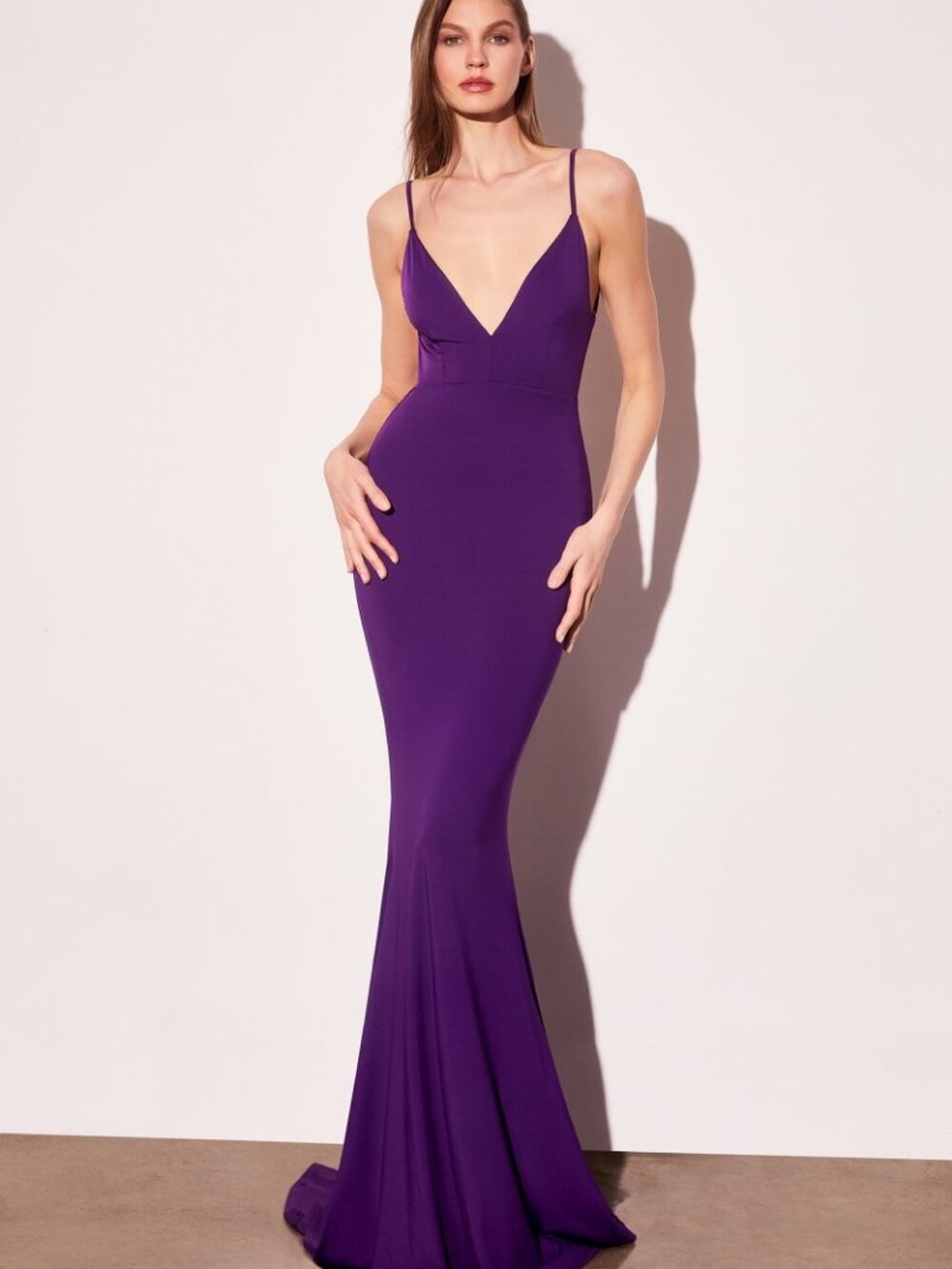 NEW PURPLE Evening Gown Floor Length Formal Elegant Stunning T905